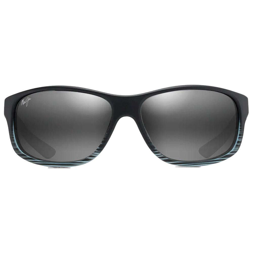 Lunettes de Soleil Maui Jim Kaiwi Channel Grey Black Stripe Gris Neutre Mineral Superthin 840 11D
