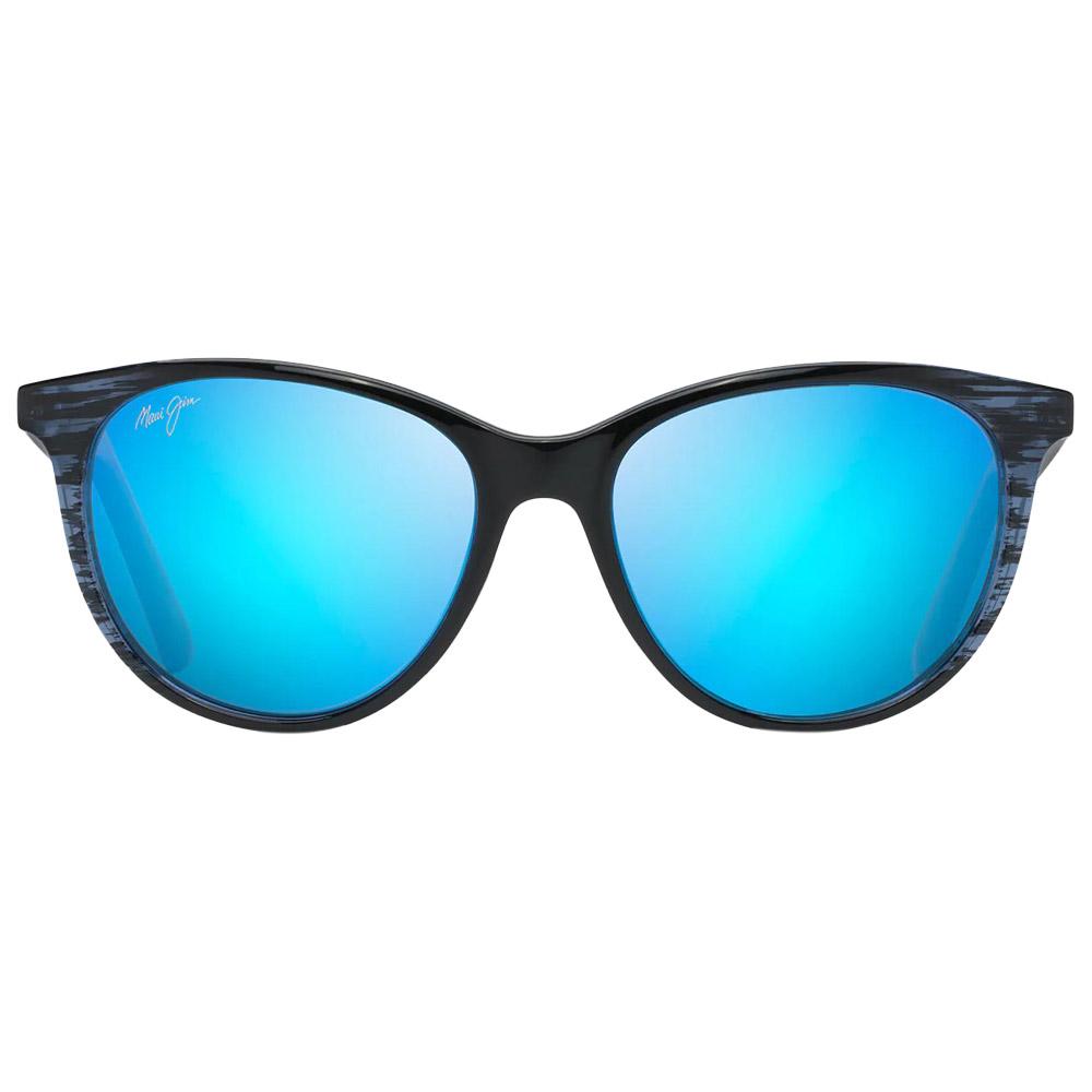 Lunettes de Soleil Maui Jim Cathedrals Blue Black Stripe Bleu Hawai Mineral SuperThin B782 03S