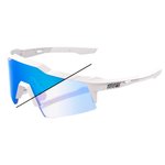 
100% Lunettes de soleil Speedcraft SL Bastille Pearl White Glitter Blue Mirror Photochromic Lens  Présentation