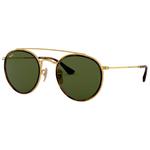 
Ray Ban Lunettes de soleil RB3647N Round Double Bridge Polished Gold Arista Green G-15 