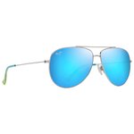 
Maui Jim Lunettes de soleil Hauoli XL Argent Brillant Bleus Verts Bleu Hawaï MauiPure  Présentation