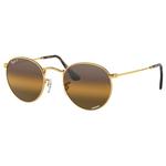 
Ray Ban Lunettes de soleil RB3447 Round Metal Polished Gold Chromance Silver Brown Polar 