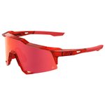 
100 % Lunettes de soleil Speedcraft Peter Sagan Limited Edition Gloss Translucide Red Hiper Red Multilayer Mirror  Présentation