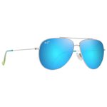 
Maui Jim Lunettes de soleil Hauoli Argent Brillant Bleus Verts Bleu Hawaï MauiPure  Présentation