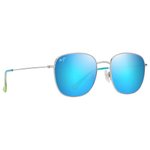 
Maui Jim Lunettes de soleil Olali Asian Fit Argent Brillant Bleus Verts Bleu Hawaï MauiPure  Présentation