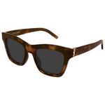 
Saint Laurent Lunettes de soleil SL M156 003 Transparent Cognac Brown Green  Présentation