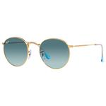 
Ray Ban Lunettes de soleil RB3447 Round Metal Polished Gold Blue  