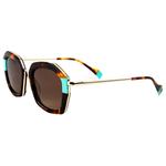 
Binocle Eyewear Lunettes de soleil Rosalia Shiny Gold Pastel Blue Tortoise Gradient Brown Polarized  Présentation