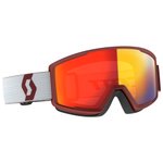 Scott Masque de Ski Factor Pro Team Red White Light Sensitive Red Chrome 