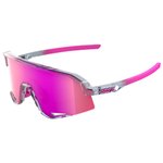 
100% Lunettes de soleil Slendale Polished Translucent Grey Purple Multilayer Mirror Lens  Présentation