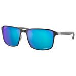 
Ray Ban Lunettes de soleil RB3721 Polished Black Silver Chromance Polar Blue 