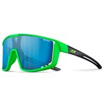 
Julbo Lunettes de soleil Fury S Vert Fluo Noir Spectron 3 Flash Bleu  Présentation
