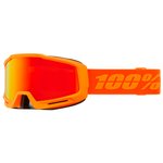 100 % Masque de Ski Okan Essential Fluo Orange Hiper Vermillon Red ML Mirror 