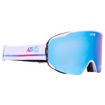 
AZR Masque Meteor Otg Blanche Mate Full Bleu Glacier Multicouche + Jaune  Présentation
