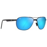
Maui Jim Lunettes de soleil Castles Ruthénium Foncé Mat Noir Bleu Hawai Minéral Superthin  Présentation