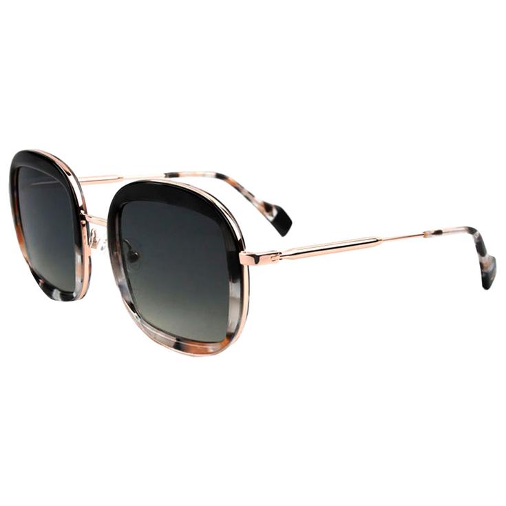 Binocle Eyewear Lunettes de soleil Selena Shiny Pink Gold Black Pink Tortoise Gradient Grey Polarized Présentation